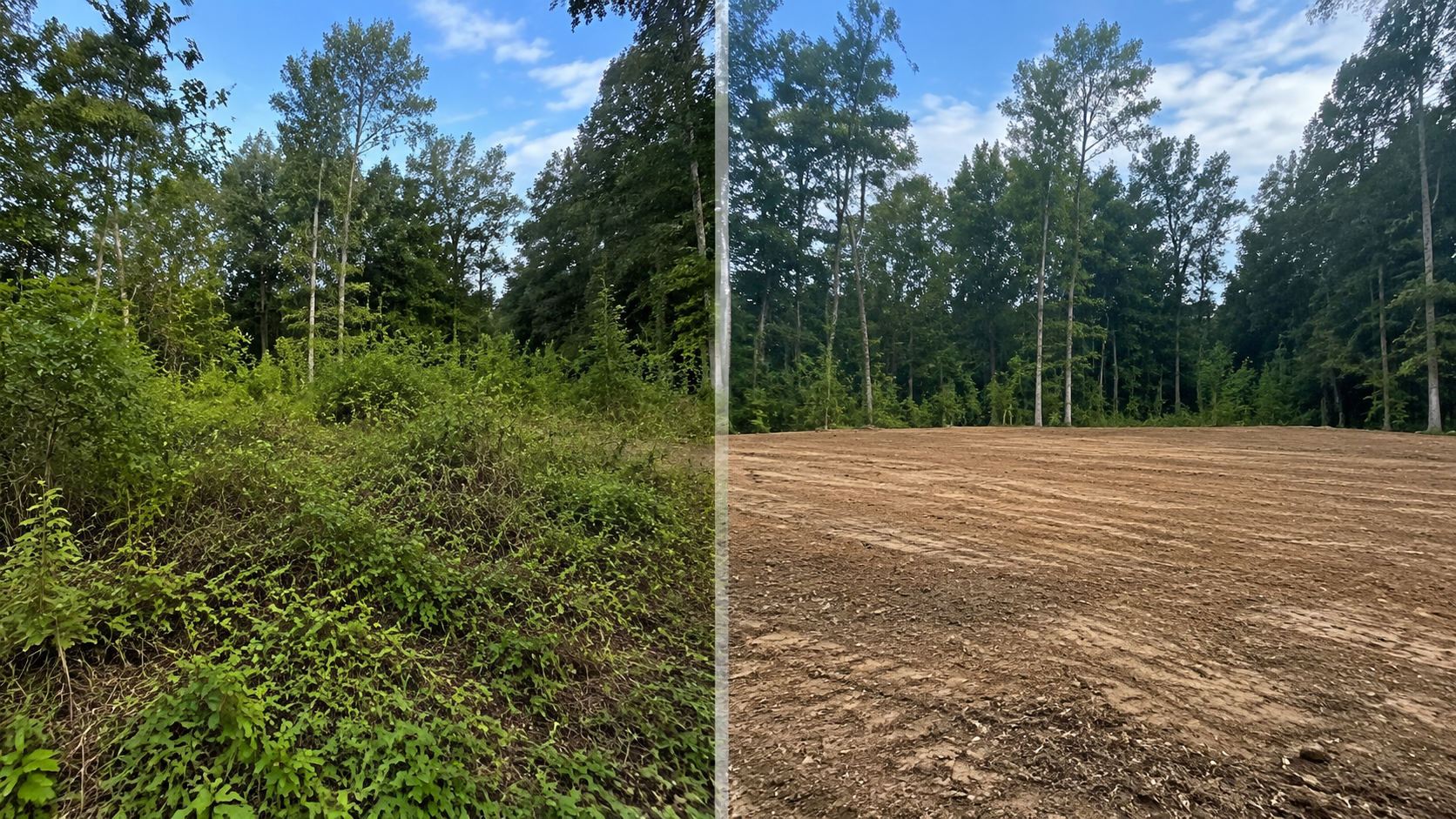 Land clearing before and after