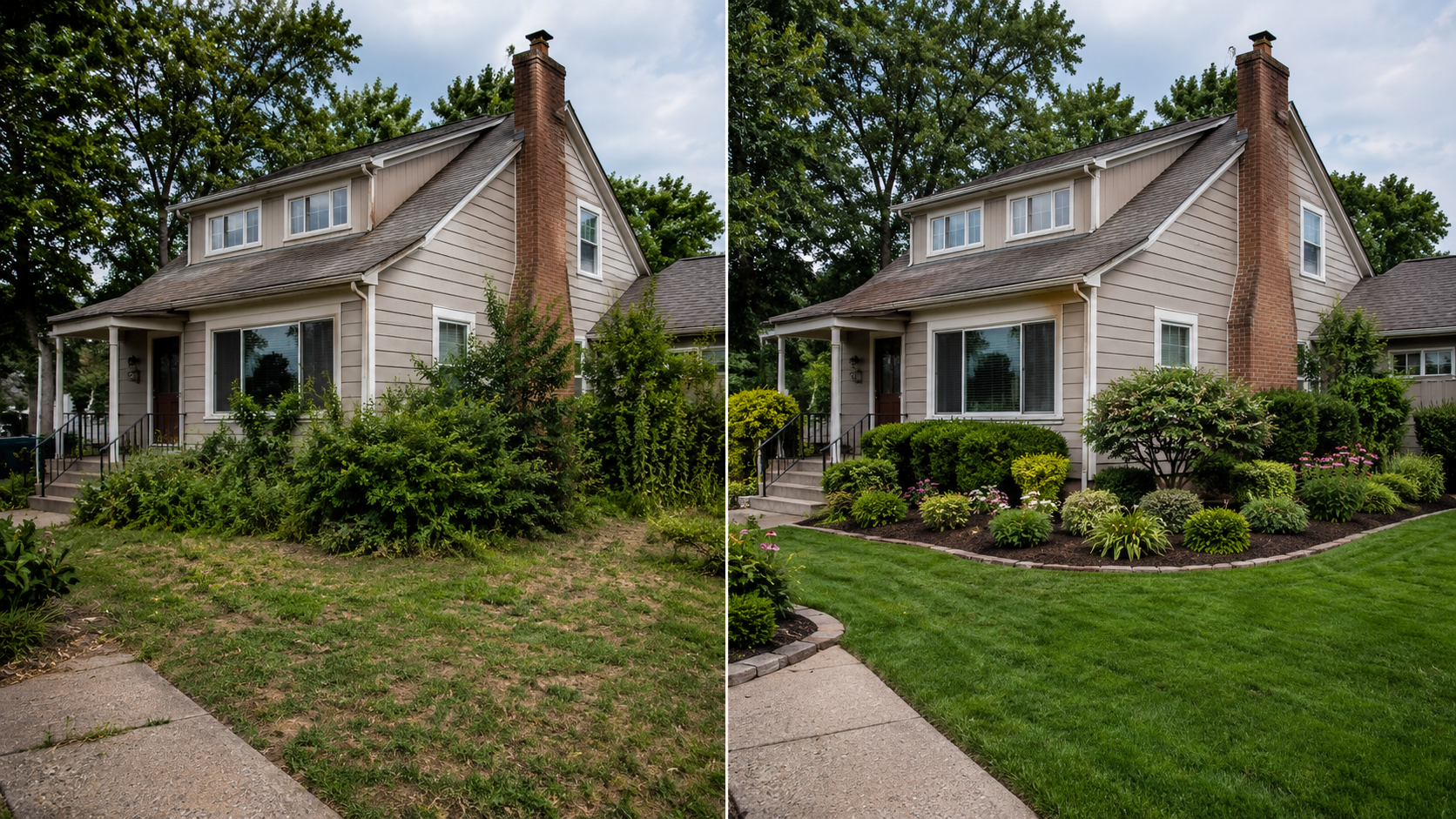 Landscaping before and after
